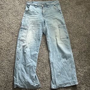 American Eagle Outfitters Light Denim Wide Leg Jeans